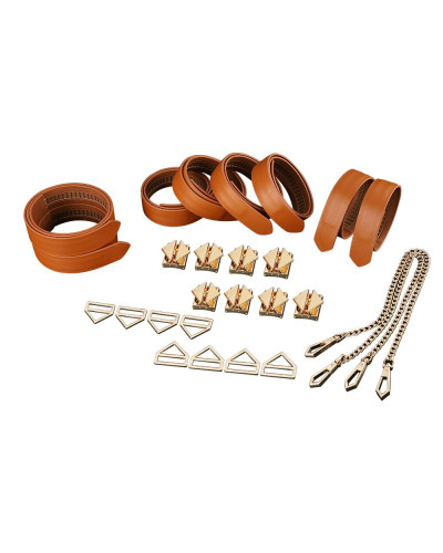 Набор из 8 ремней для связывания LOCKINK 8-Bondage-Straps Restraint Set - Brown - Фото №3