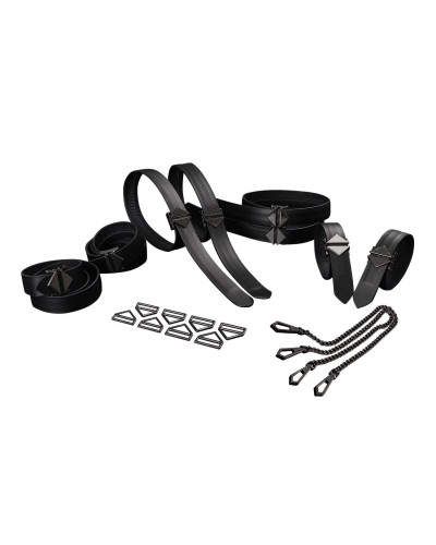 Набор из 8 ремней для связывания LOCKINK 8-Bondage-Straps Restraint Set - Black - Фото №1