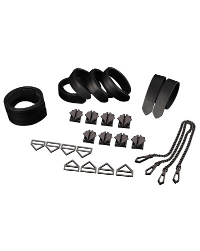 Набор из 8 ремней для связывания LOCKINK 8-Bondage-Straps Restraint Set - Black - Фото №7
