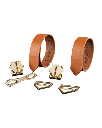 Наручники LOCKINK Wristcuffs/Anklecuffs Brown Set - Фото №3