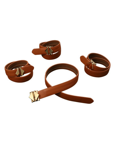 Набір для зв'язування LOCKINK Hogtie Set - Brown - Фото №4