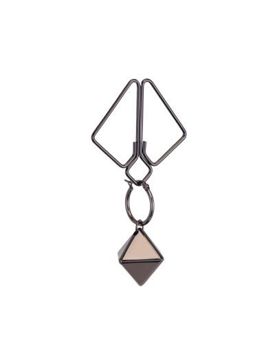 Затискачі для сосків з важкою підвіскою LOCKINK Nipple Clamps with Heavy Pendant - Grey - Фото №3