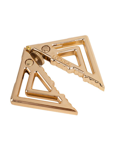 Затискачі для сосків з важкою підвіскою LOCKINK Adjustable Nipple Clamps with Heavy Pendant - Golden - Фото №3