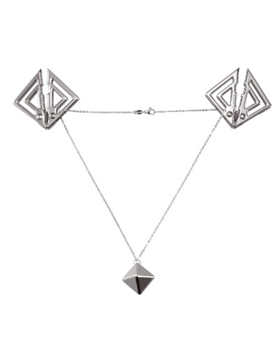 Затискачі для сосків з важкою підвіскою LOCKINK Adjustable Nipple Clamps with Heavy Pendant - Grey - Фото №1