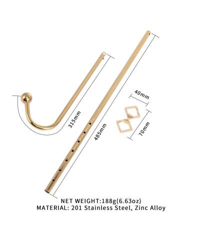 Анальний гак LOCKINK Golden Adjustable Anal Hook Set - Фото №3