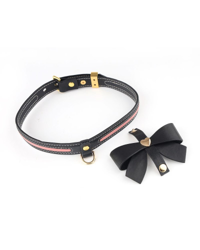Поводок LOCKINK SEVANDA Love Heart Butterfly Leather Collar Set - Black - Фото №2