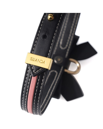 Поводок LOCKINK SEVANDA Love Heart Butterfly Leather Collar Set - Black - Фото №5