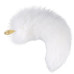 Металева анальна пробка Лисячий хвіст LOCKINK SEVANDA White Fox-Tail Anal Pear-shape Plug - Фото №1