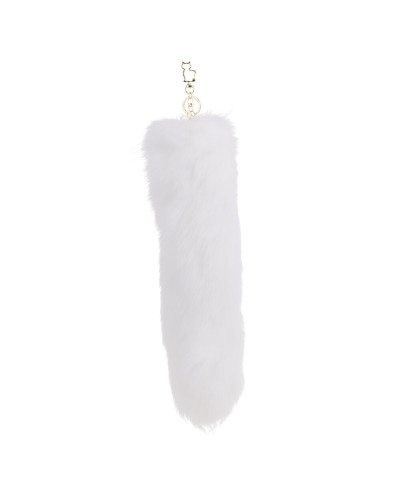 Металева анальна пробка Лисячий хвіст LOCKINK SEVANDA White Fox-Tail Anal Pear-shape Plug - Фото №3