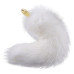Металева анальна пробка Лисячий хвіст LOCKINK SEVANDA White Fox-Tail Anal Pear-shape Plug - Фото №4