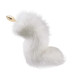 Металева анальна пробка Лисячий хвіст LOCKINK SEVANDA White Fox-Tail Anal Rose-shape Plug - Фото №1