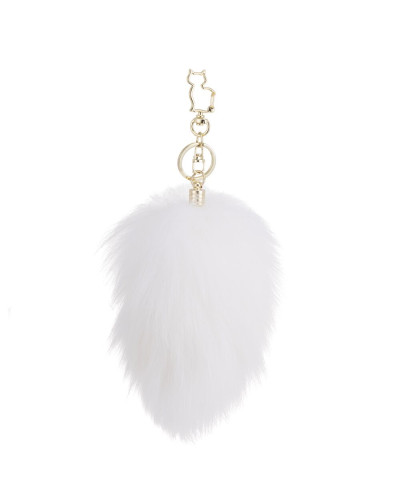 Металева анальна пробка Кролячий хвост LOCKINK SEVANDA White Bunny-Tail Anal Pear-shape Plug - Фото №5