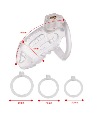 Клетка для пениса LOCKINK SEVANDA Plastic Penis Chastity Cage - Transparent - Фото №9