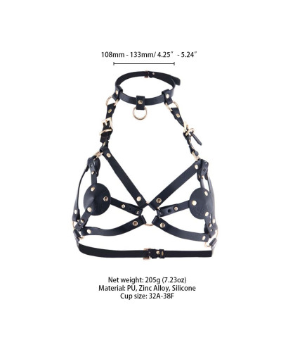 Портупея на грудь LOCKINK SEVANDA Queen Chest Harness with Removable Bra - Фото №7