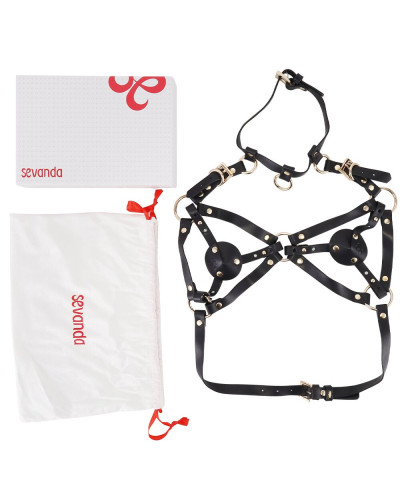 Портупея на грудь LOCKINK SEVANDA Queen Chest Harness with Removable Bra - Фото №8