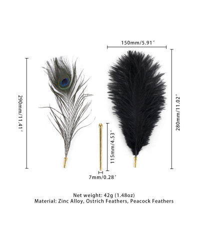 Щекоталка LOCKINK SEVANDA Natural Peacock Flirting Feather Tickler, перо павлина - Фото №5