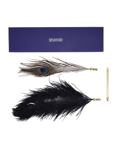 Щекоталка LOCKINK SEVANDA Natural Peacock Flirting Feather Tickler, перо павлина - Фото №7