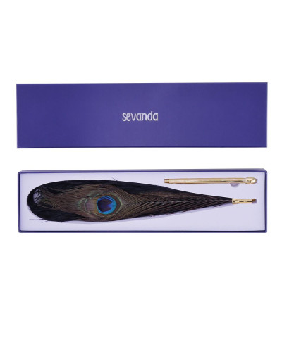 Щекоталка LOCKINK SEVANDA Natural Peacock Flirting Feather Tickler, перо павлина - Фото №8