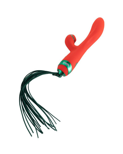 Вібратор-кролик з флогером LOCKINK SEVANDA Whip Vibrating Massage Wand - Red & Green - Фото №1