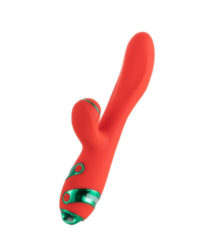 Вібратор-кролик з флогером LOCKINK SEVANDA Whip Vibrating Massage Wand - Red & Green - Фото №3