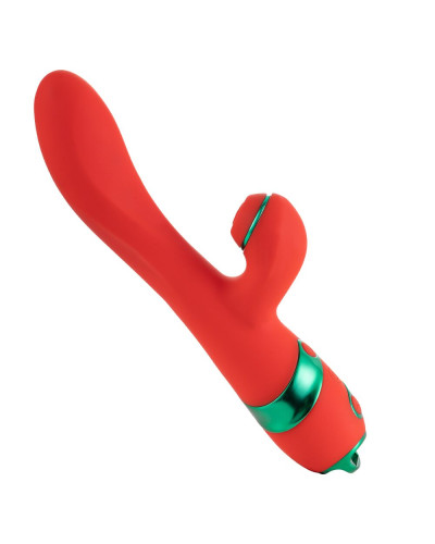 Вібратор-кролик з флогером LOCKINK SEVANDA Whip Vibrating Massage Wand - Red & Green - Фото №6