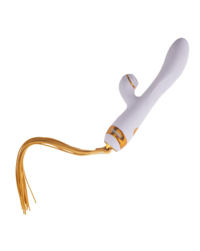 Вібратор-кролик з флогером LOCKINK SEVANDA Whip Vibrating Massage Wand - White & Golden - Фото №1