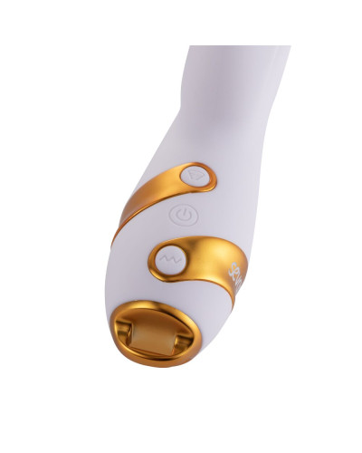 Вібратор-кролик з флогером LOCKINK SEVANDA Whip Vibrating Massage Wand - White & Golden - Фото №5