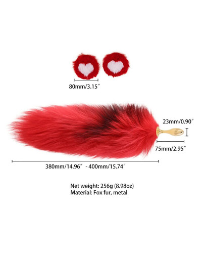 Анальна пробка з хвостом лисиці LOCKINK SEVANDA Red Vixen Set with Pear-shape Plug - Фото №7