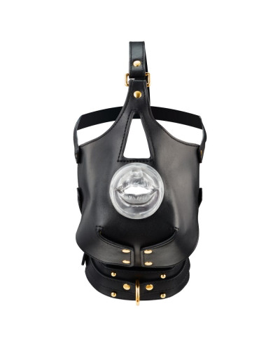 Маска-збруя для орального сексу з повідцем LOCKINK SEVANDA Blowjob Head Muzzle with Leash - Фото №1
