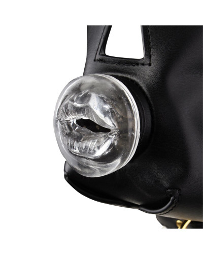Маска-збруя для орального сексу з повідцем LOCKINK SEVANDA Blowjob Head Muzzle with Leash - Фото №5