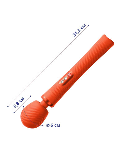 Вібромасажер Fun Factory VIM Vibrating Wand sunrise orange, суперпотужний та легкий, до 6 годин роботи - Фото №2