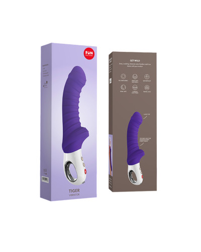 Вібратор для точки G Fun Factory TIGER violet, ребристий, підходить для анальної стимуляції - Фото №7