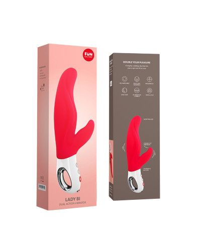 Вибратор-кролик для точки А Fun Factory LADY BI india red, 2 мотора, 12 режимов - Фото №4