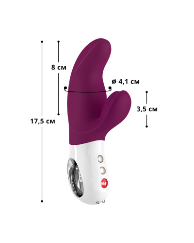 Вібратор-кролик Fun Factory MISS BI grape/white, 2 незалежні мотори, діаметр 4,2 см - Фото №2