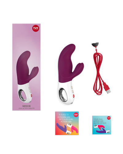Вібратор-кролик Fun Factory MISS BI grape/white, 2 незалежні мотори, діаметр 4,2 см - Фото №6