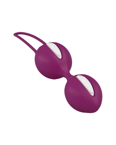 Вагинальные шарики Fun Factory SMARTBALLS DUO, бордово-белые, 2 шт, диаметр 3,2 и 3,6 см - Фото №1