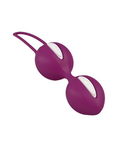 Вагинальные шарики Fun Factory SMARTBALLS DUO, бордово-белые, 2 шт, диаметр 3,2 и 3,6 см - Фото №4