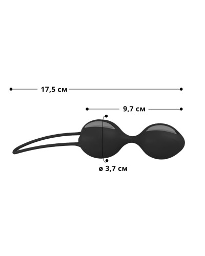 Вагинальные шарики Fun Factory SMARTBALLS DUO, черно-серые, 2 шт, диаметр 3,2 и 3,6 см - Фото №2