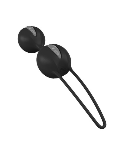 Вагинальные шарики Fun Factory SMARTBALLS DUO, черно-серые, 2 шт, диаметр 3,2 и 3,6 см - Фото №3