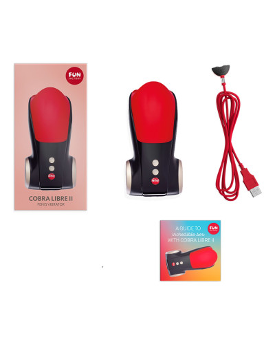 Мастурбатор для головки пениса Fun Factory COBRA LIBRE II black/red, 2 мотора, игра без рук - Фото №5