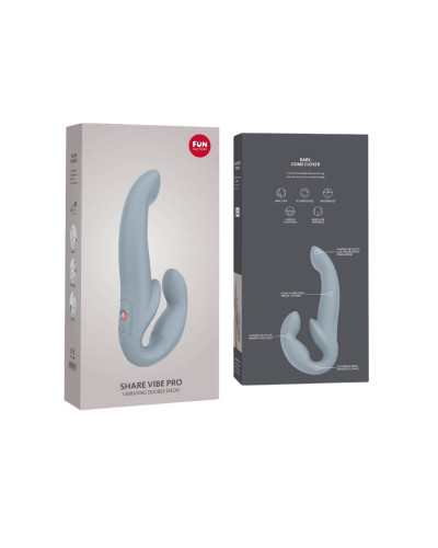Безремневой страпон с вибрацией Fun Factory SHARE VIBE PRO cool grey, регулируемый - Фото №6
