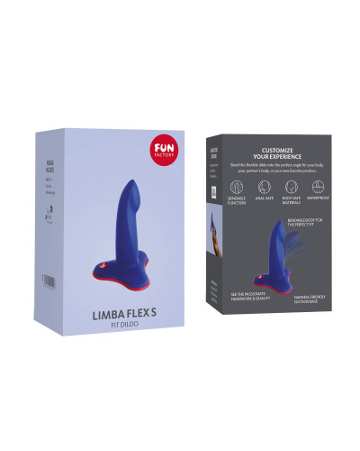 Фаллоимитатор Fun Factory LIMBA FLEX S, синий, гибкий, с эффектом памяти, подходит для точки G - Фото №9