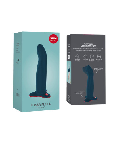 Фаллоимитатор Fun Factory LIMBA FLEX L, цвет морской волны, гибкий, с эффектом памяти, подходит для точки G - Фото №7