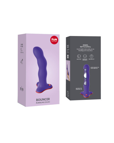 Фаллоимитатор Fun Factory BOUNCER, фиолетовый, шарики внутри, эффект вибрации, диаметр 3,9 см - Фото №7