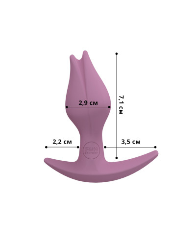 Анальная пробка Fun Factory BOOTIE FEM, розовая, в виде бутона, диаметр 2,9 см, тонкий ограничитель - Фото №2