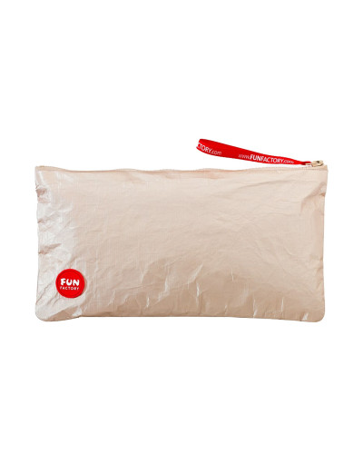 Сумка для секс-іграшок Fun Factory TOYBAG M, золотиста, на блискавці, 25x12 см - Фото №1