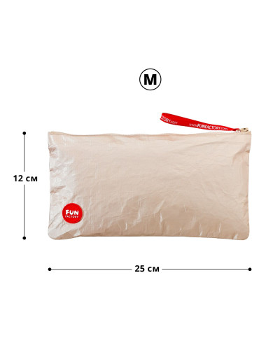 Сумка для секс-іграшок Fun Factory TOYBAG M, золотиста, на блискавці, 25x12 см - Фото №2
