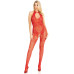 Бодістокінг Leg Avenue Rhinestone Lace and Net Bodystocking Red One Size - Фото №5