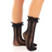 Носочки ажурные с рюшами Leg Avenue Mini Bow Lace Anklet Black - Фото №1