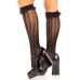 Шкарпетки ажурні з рюшами Leg Avenue Sweetheart Ruffle Cuff Knee Highs Black, високі - Фото №2